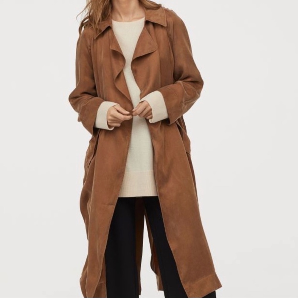 H&M Lightweight Trench Coat Brown Size S
